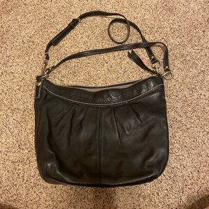 Y2k Solid black Coach shoulder bag